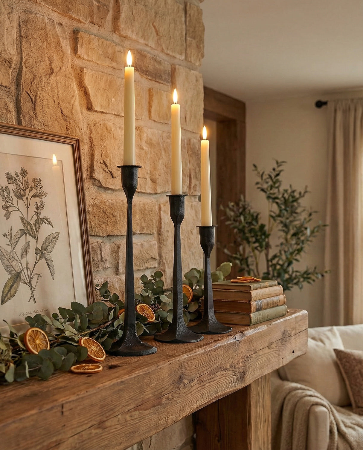 Forged Iron Taper Candle Holder