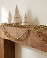 Gold Glitter Faux Boxwood Garland