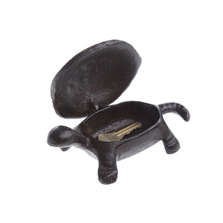 cast iron key box shaped like a turtle