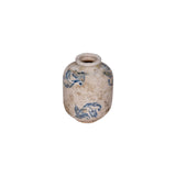 Blue & White Transferware Terracotta Vase