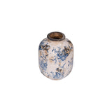 Blue & White Transferware Terracotta Vase