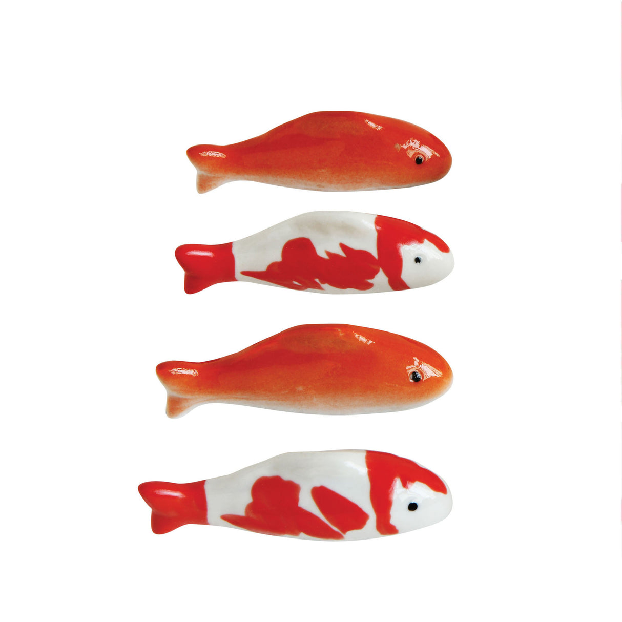 Stoneware Floating Orange & Red Koi Fish