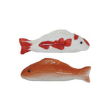 Stoneware Floating Orange & Red Koi Fish