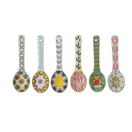 hand painted stoneware spoons by Creative Co-Op