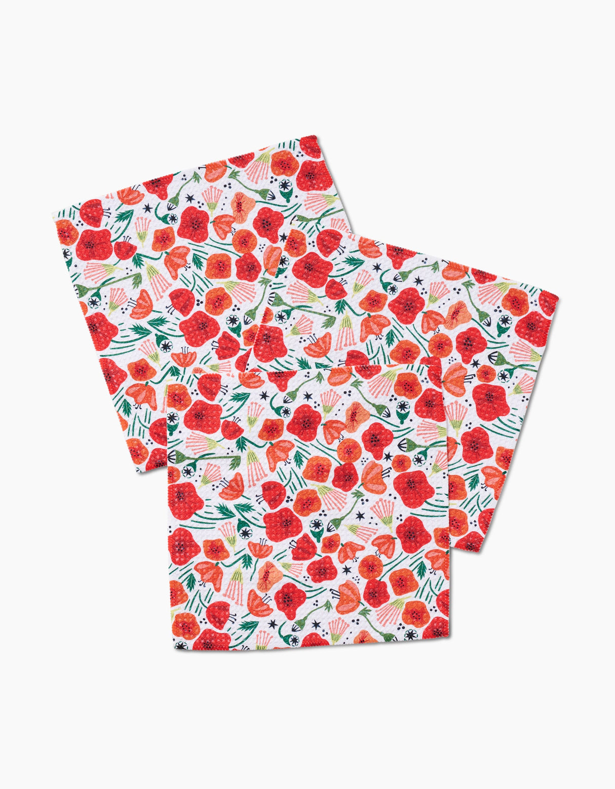 Poppy Power Geometry Dishcloths | 3-Pack