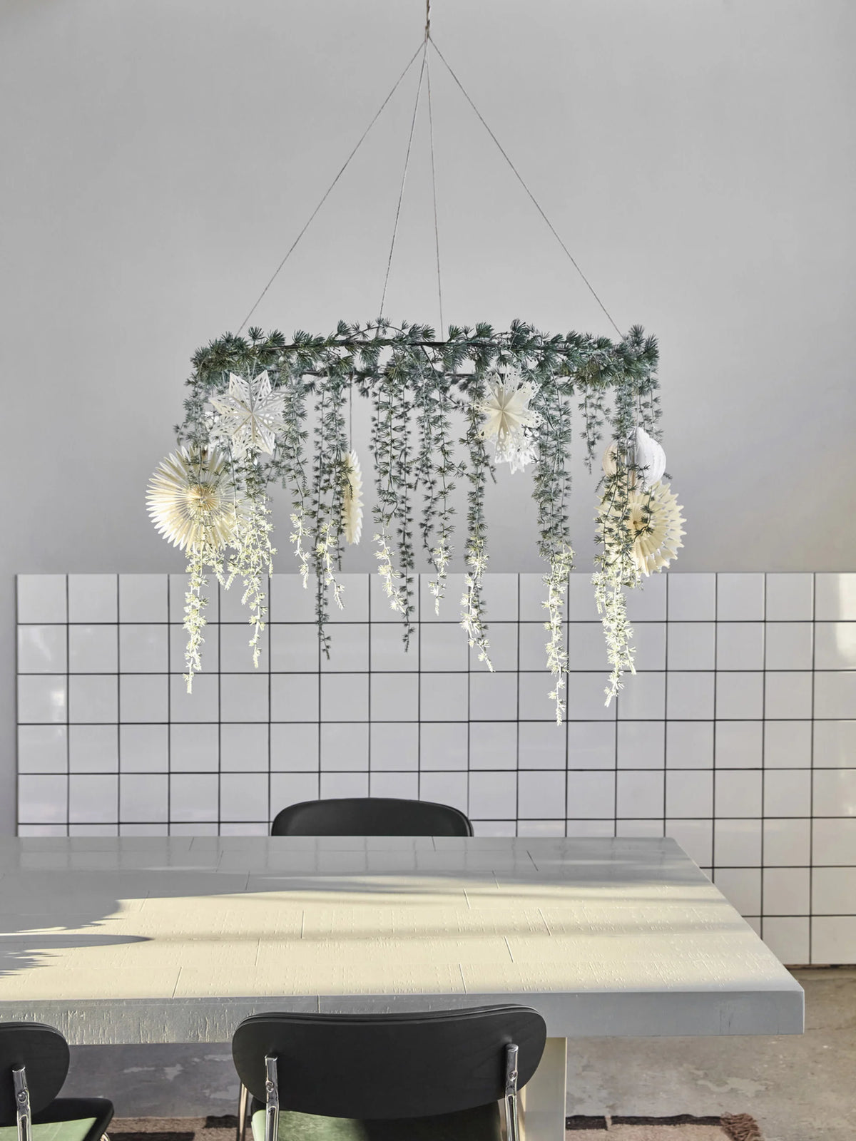 Hanging Faux Draping Cedar Wreath