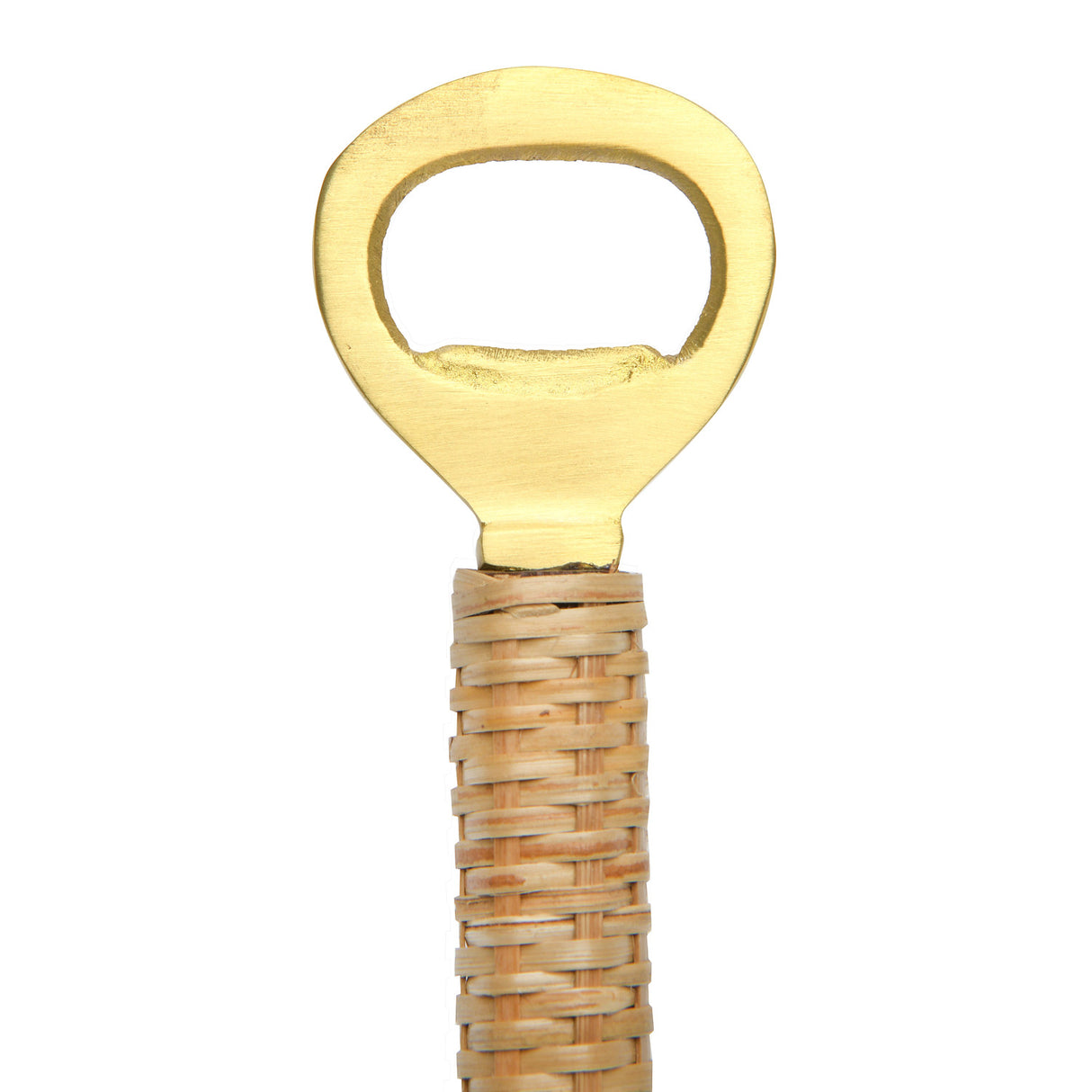 Brass Bottle Opener with Bamboo Wrapped Handle