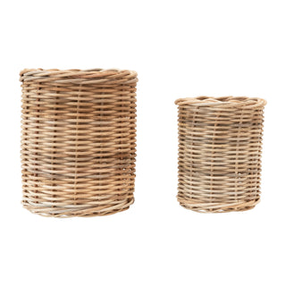 Hand-Woven Wicker Storage Baskets