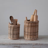 Hand-Woven Wicker Storage Baskets