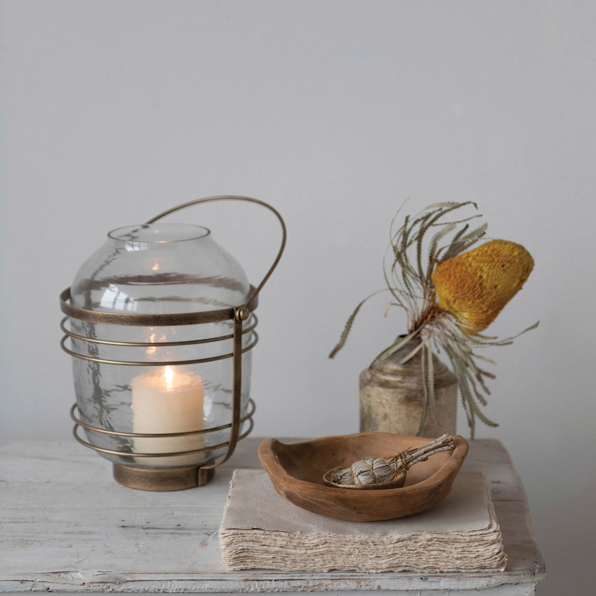 Hand-Carved Natural Teak Wood Bowls with Handles | 3 Sizes