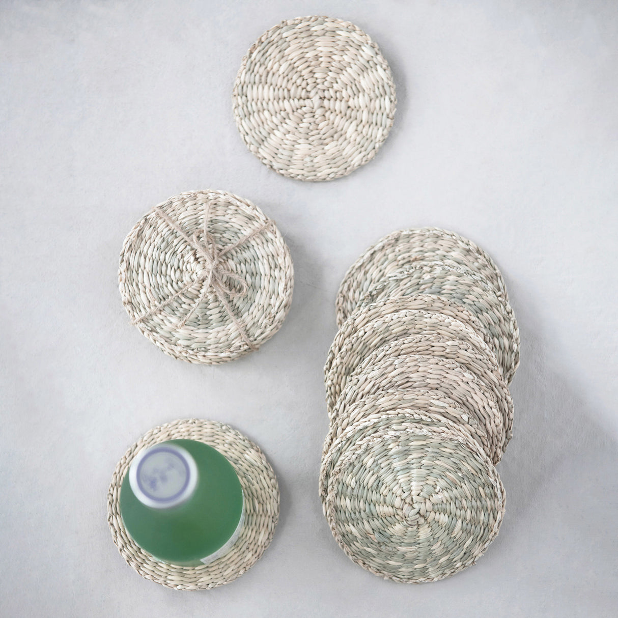 Hand-Woven Seagrass Coaster Set