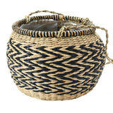 Hand-Woven Hanging Seagrass Basket Planter with Lining