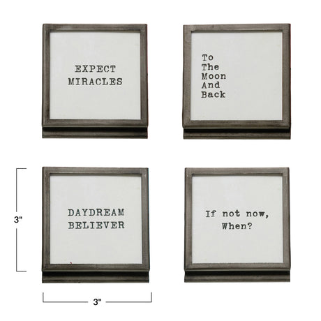 Gunmetal Framed Easel with Inspirational Quote