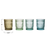 Colorful Embossed Dotted Drinking Glass