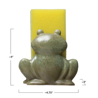 Reactive Glaze Stoneware Frog Sponge Holder