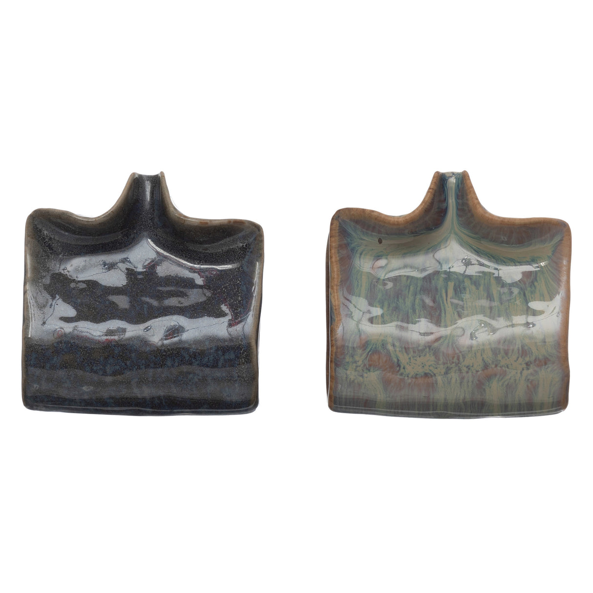 Reactive Glaze Ceramic Soap & Sponge Holder with Drip Spout