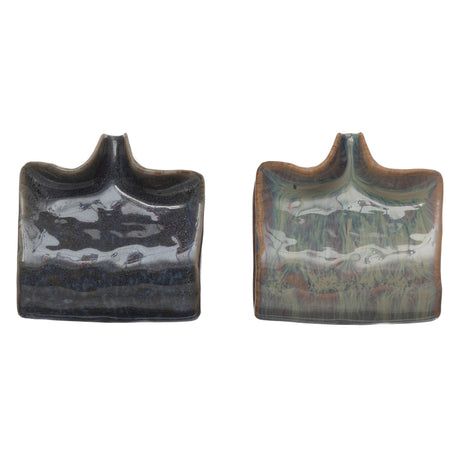 Reactive Glaze Ceramic Soap & Sponge Holder with Drip Spout