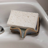 Reactive Glaze Ceramic Soap & Sponge Holder with Drip Spout