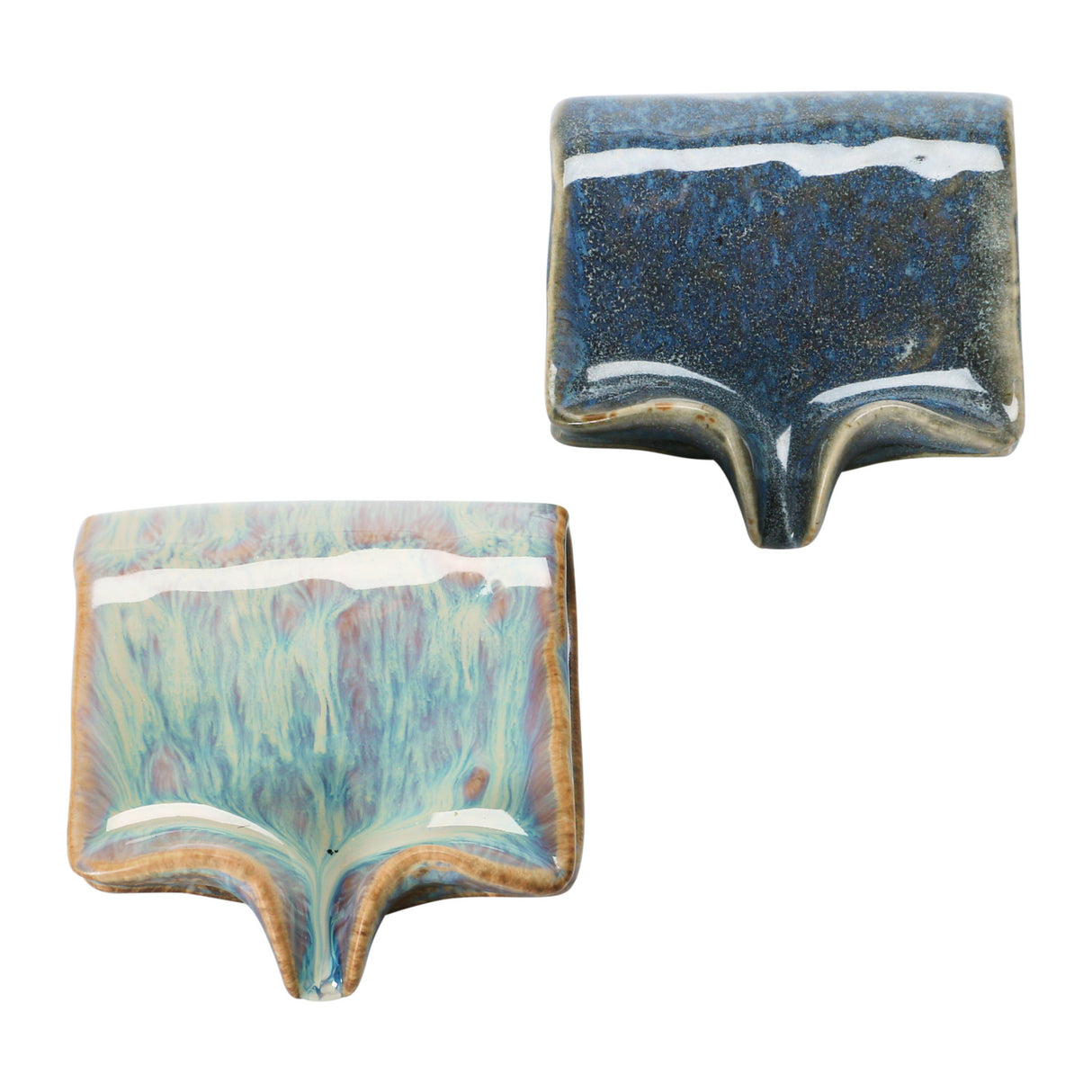 Reactive Glaze Ceramic Soap & Sponge Holder with Drip Spout