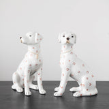 Hand-Painted Crackle Glaze Ceramic Dog
