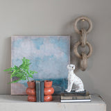 Hand-Painted Crackle Glaze Ceramic Dog