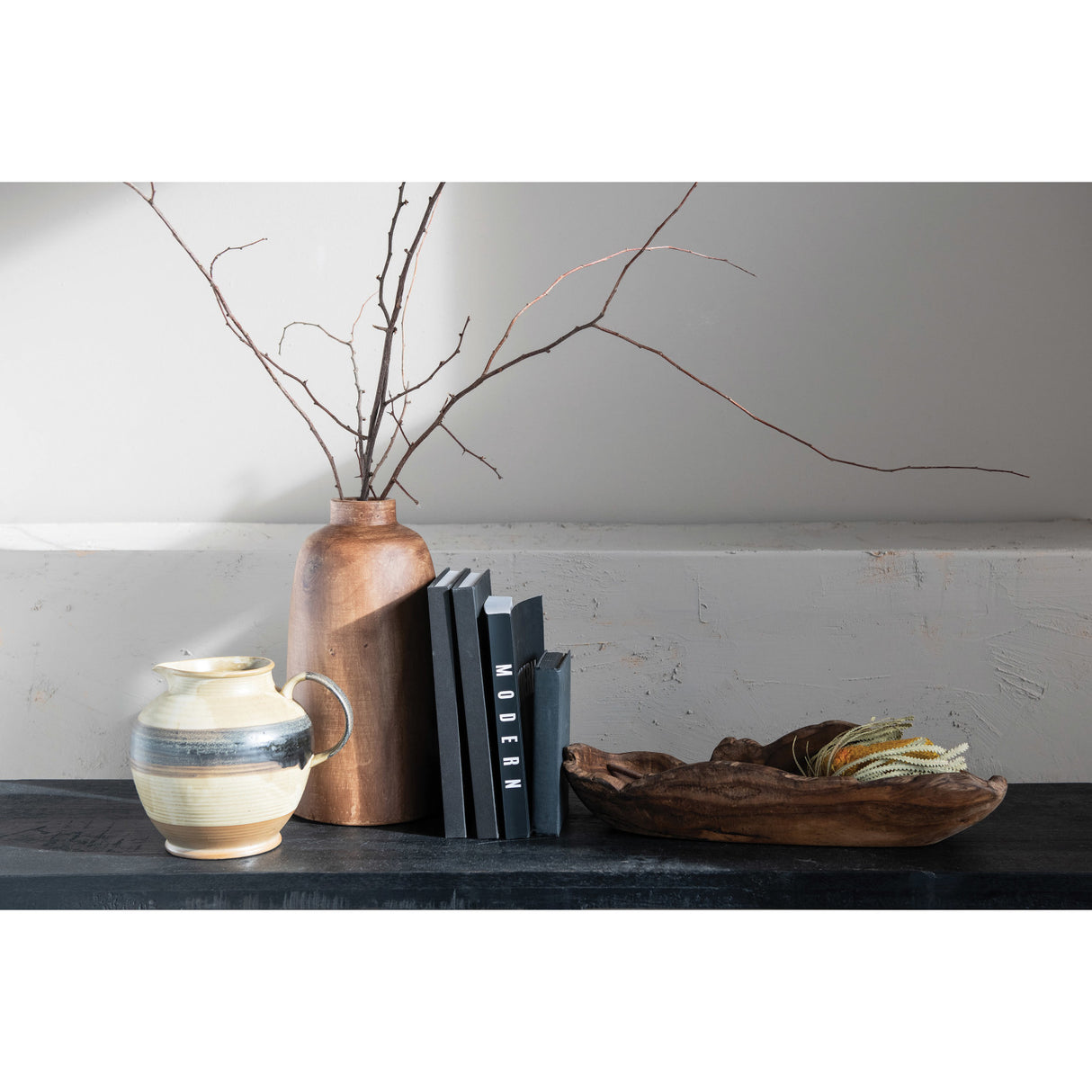 Paulownia Wood Vase with Walnut Finish