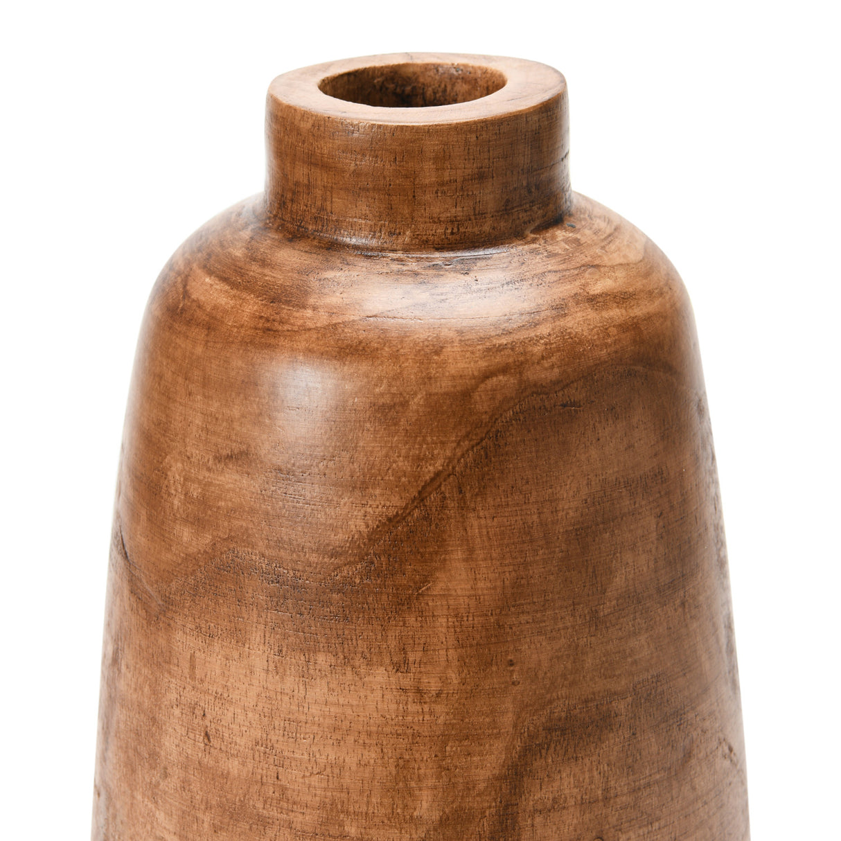 Paulownia Wood Vase with Walnut Finish