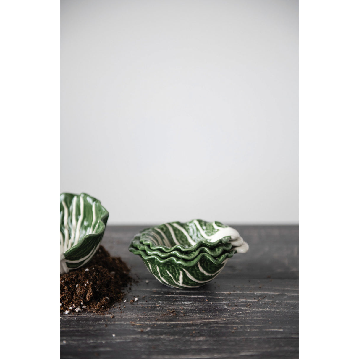 Green Cabbage Nesting Bowls | Set of 4