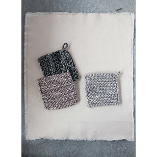 Cotton Chunky Knit Melange Crocheted Pot Holders