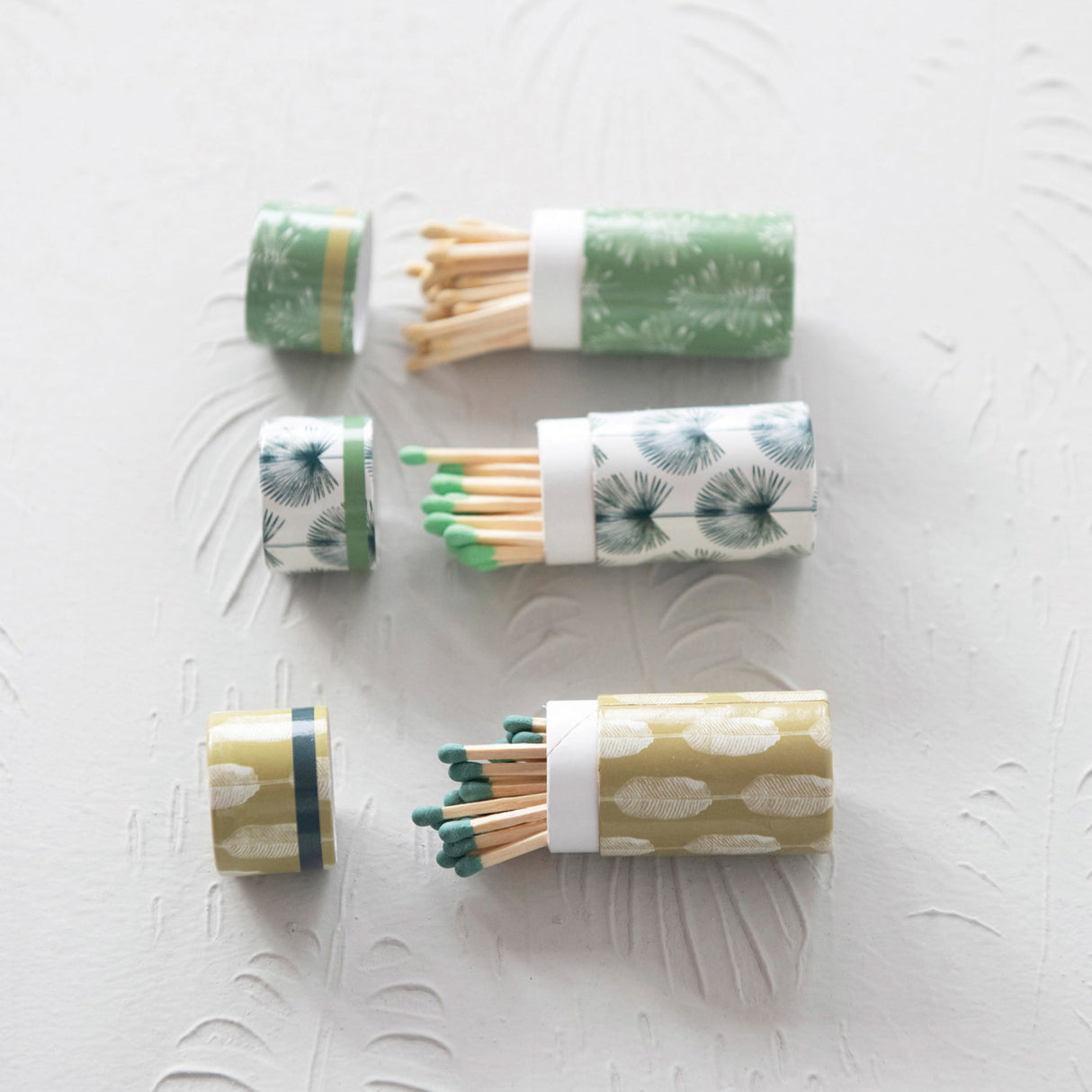 Botanical Leaf Print Tube Safety Matches