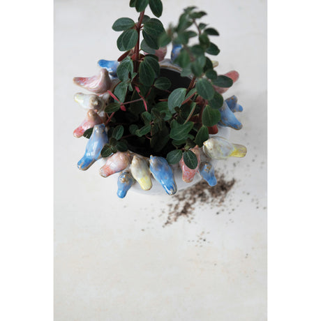 3D Bird Rim Ceramic Planter