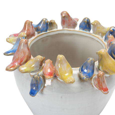 3D Bird Rim Ceramic Planter