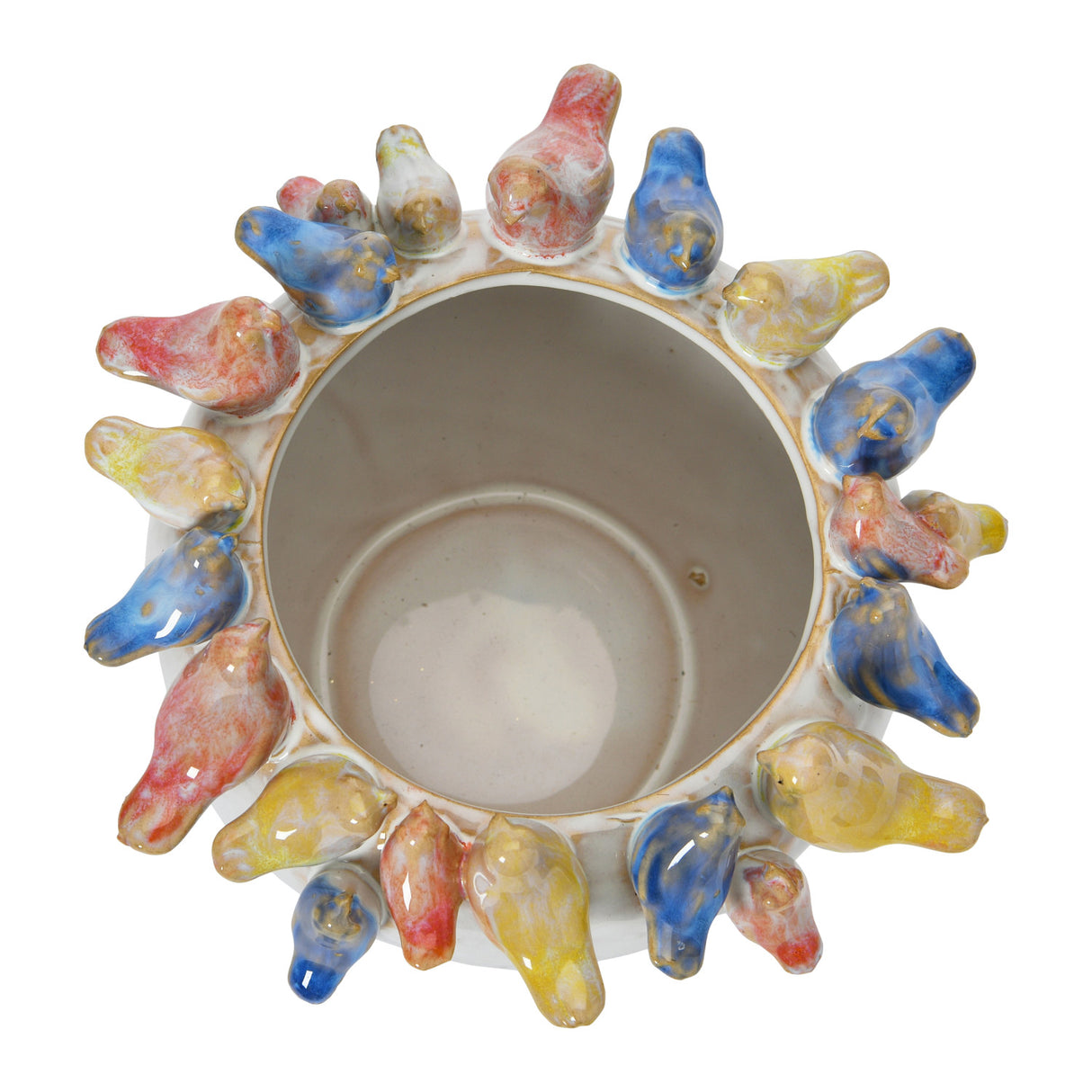 3D Bird Rim Ceramic Planter