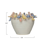3D Bird Rim Ceramic Planter
