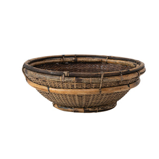 wicker bamboo rattan bowl by creative co-op