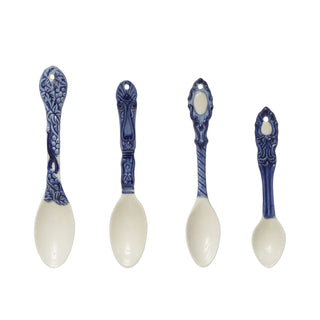 hand painted embossed stoneware spoons by Creative Co-Op