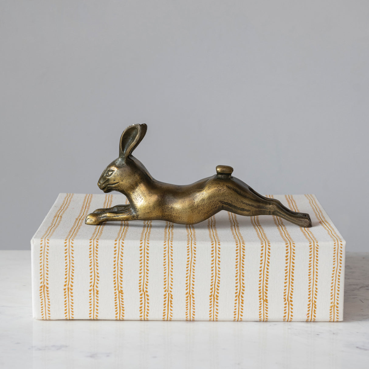 Antique Brass Finish Aluminum Rabbit Figurine