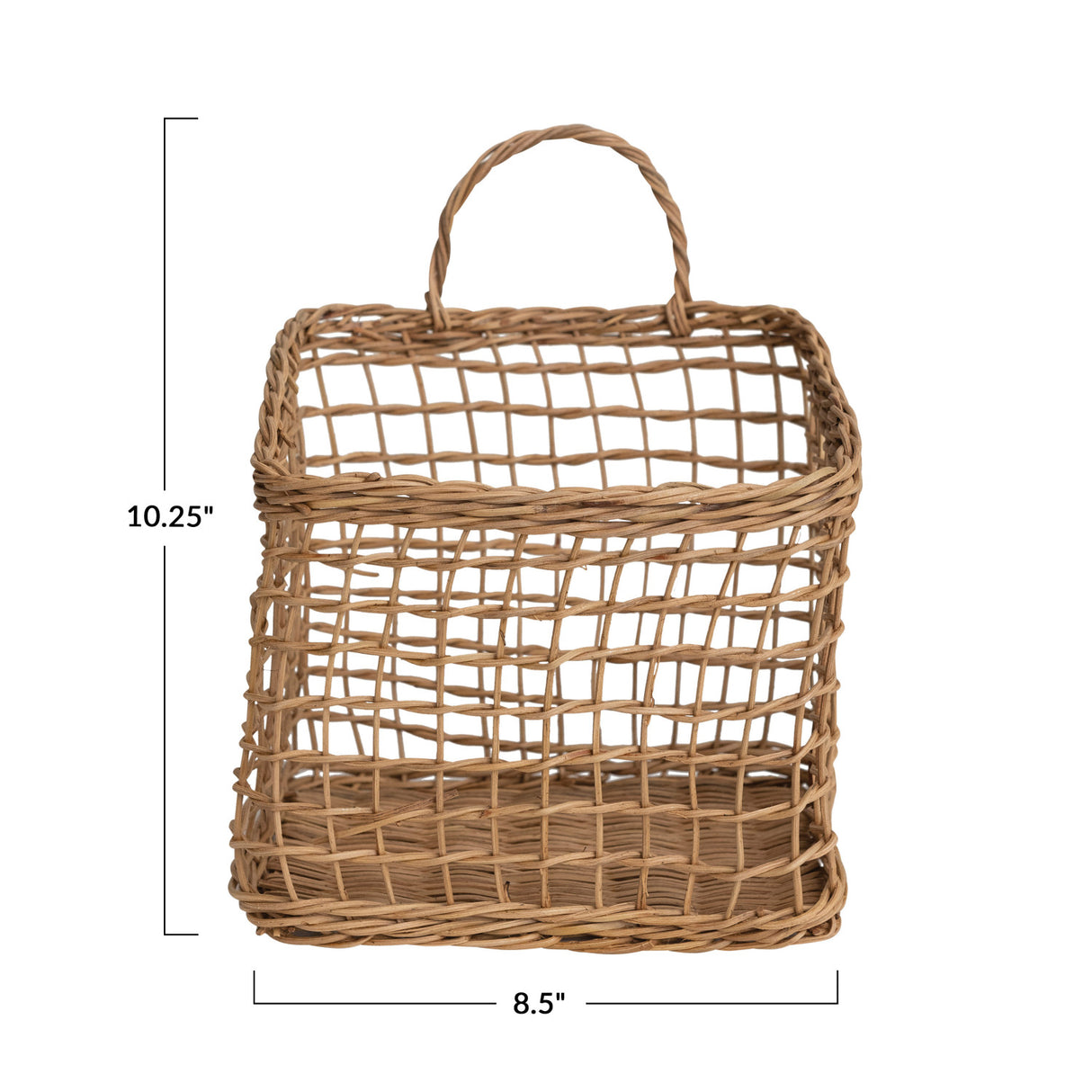 Hand-Woven Seagrass Wall Basket with Handles