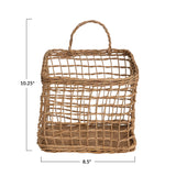 Hand-Woven Seagrass Wall Basket with Handles