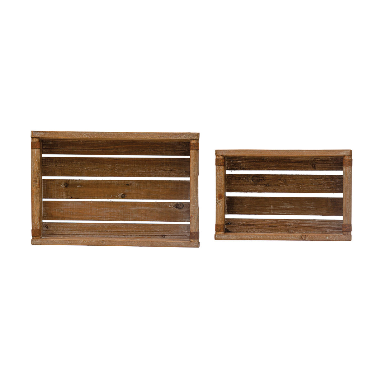 Reclaimed Wood Decorative Storage Crates | 2 Sizes