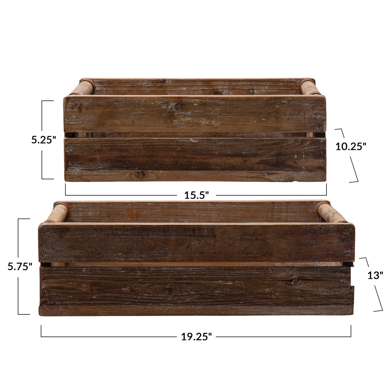 Reclaimed Wood Decorative Storage Crates - Thumbnail 5
