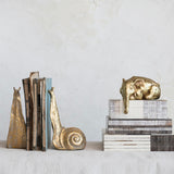Distressed Cast Iron Gold Snail Bookends