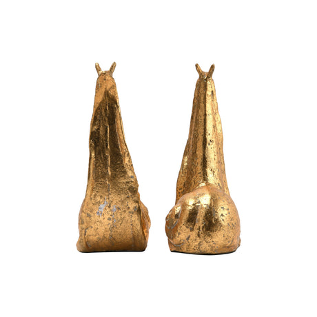 Distressed Cast Iron Gold Snail Bookends