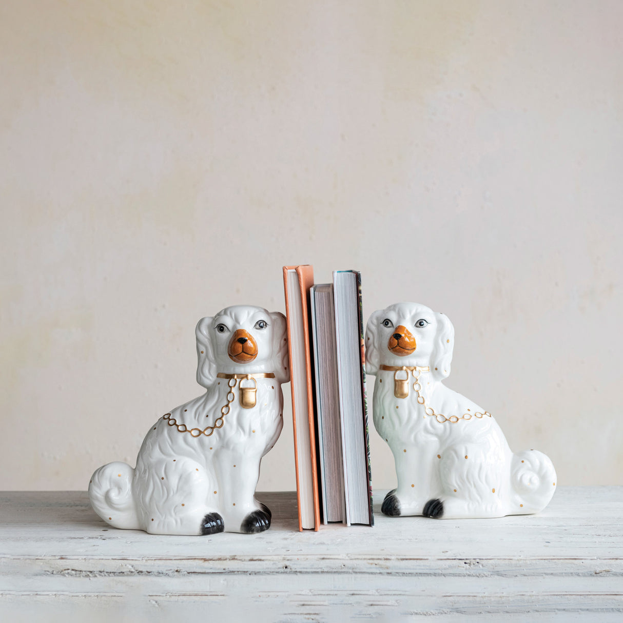Ceramic Vintage Inspired Staffordshire Dog Bookend