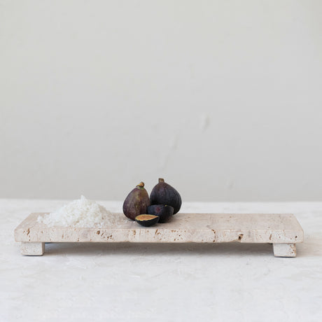 Travertine Stone Footed Cheese & Serving Board