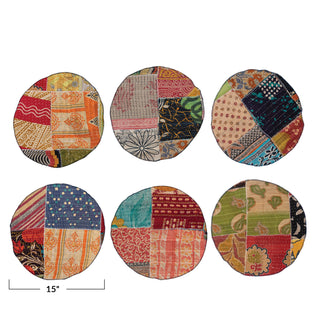 Recycled Cotton Kantha Patchwork Quilt Placemats