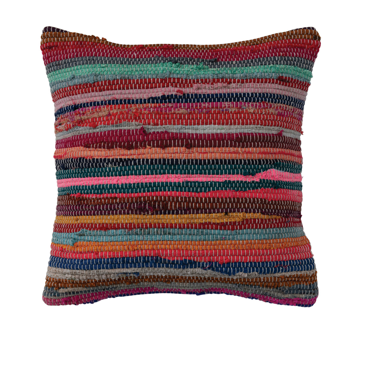 Woven Recycled Cotton Chindi Pillow by Creative Co-Op