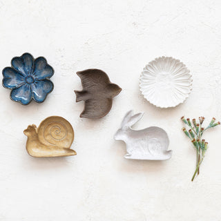 Reactive Glaze Stoneware Flora & Fauna Mini Dish