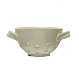 White Reactive Glaze Round Stoneware Berry Bowl