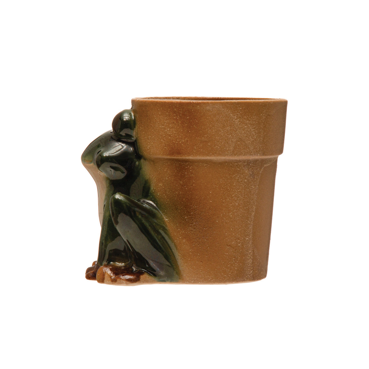 Reactive Glaze Stoneware Green Frog Planter